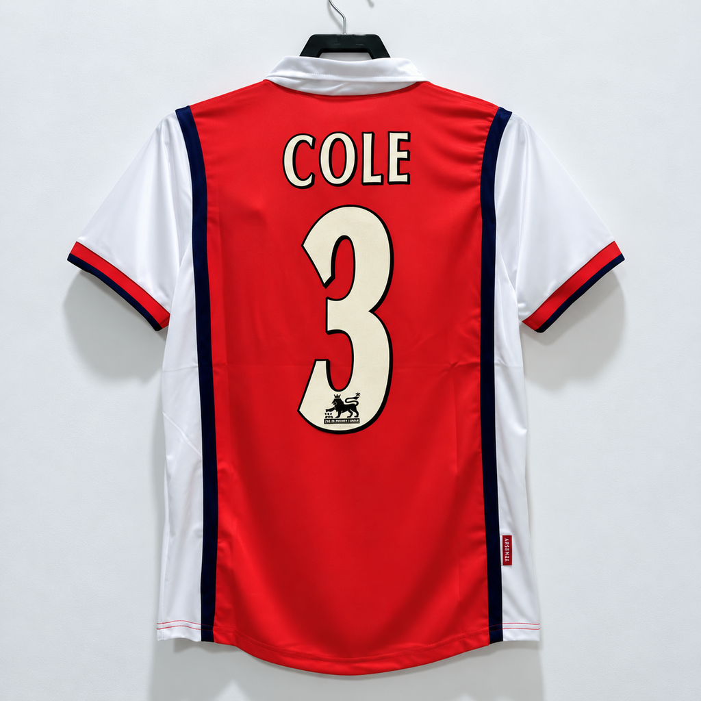 Arsenal FC 2003-2004 Retro Home Jersey | Ashley Cole #3 Men's Soccer Shirt - Short Sleeve "The Invincibles" Edition with Premier League Patches