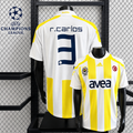 Fenerbahce 2007 2008 Retro UEFA Champions League Away Jersey Roberto Carlos 3 Short Sleeve Football Shirt