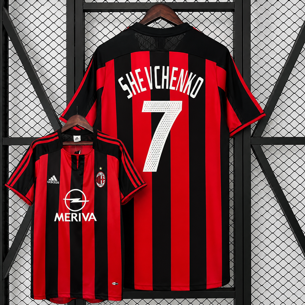 Retro AC Milan 2003-04 Home Jersey Short Sleeve #7 Shevchenko