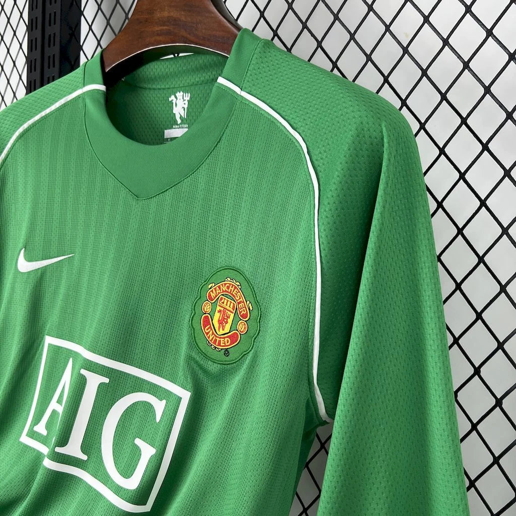 Manchester United 2007-2008 Retro GK Green Long Sleeve Jersey #1 Van der Sar Personalized PL Rare