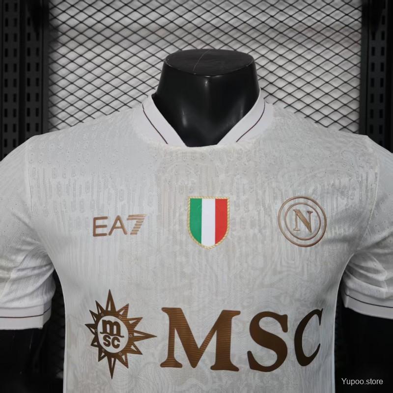 2025-2026 SSC Napoli Player Version Away Short Sleeve Jersey Personalized UCL Serie A Patch