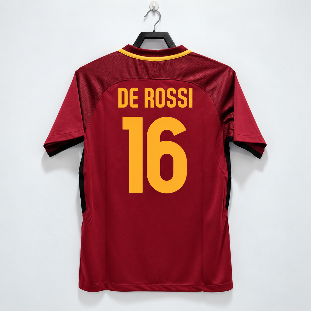 Retro AS Roma 2017-18 Home Jersey #16 De Rossi