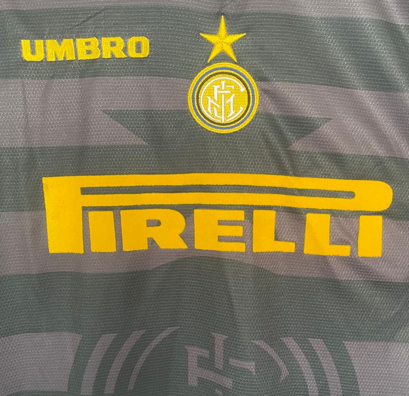Inter Milan 1997-1998 Retro Third Long Sleeve Jersey #10 Ronaldo Personalized Serie A UEFA Cup Patch Rare