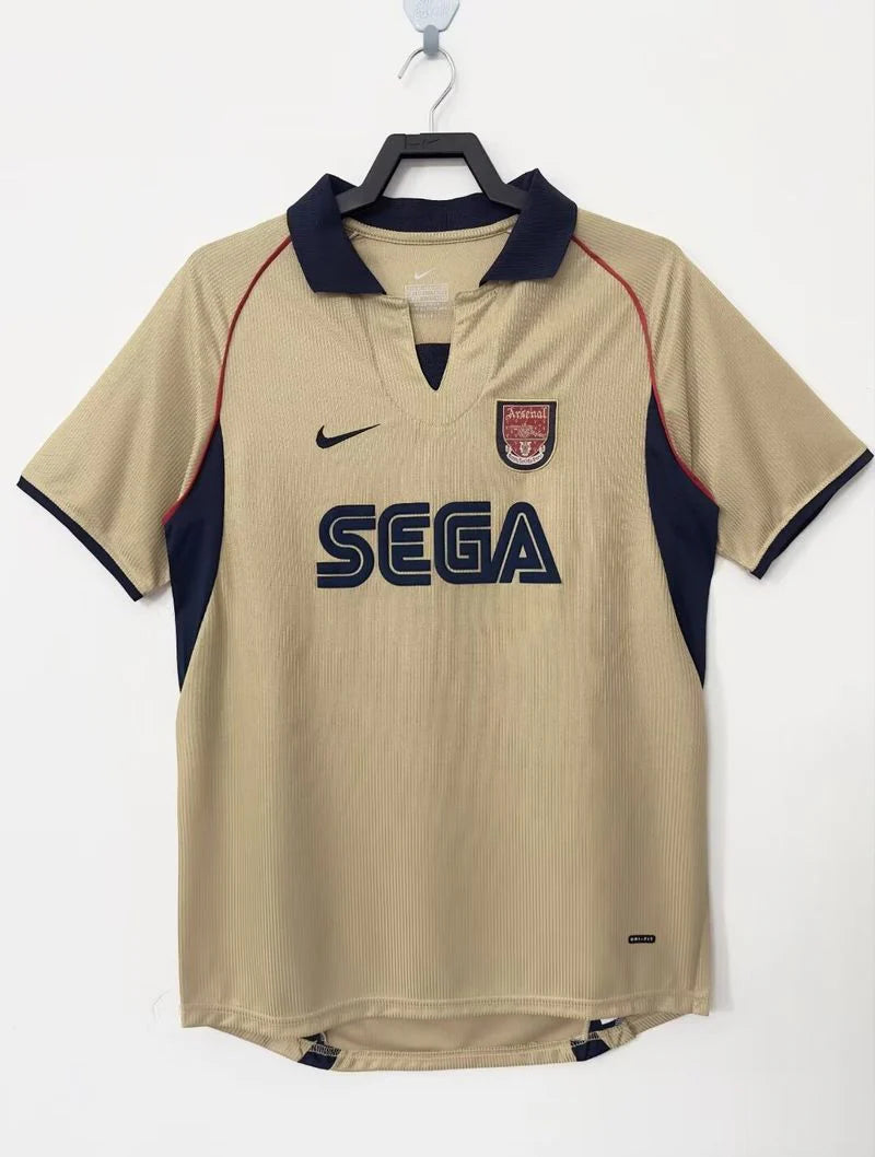 Arsenal FC 2001-2002 Retro Away Jersey | Robert Pires #7 Men's Soccer Shirt - Short Sleeve "Double Champions" Edition with Premier League Patches