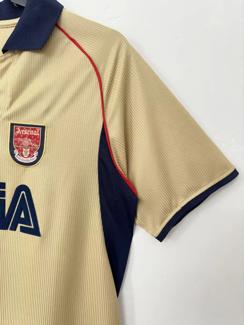 Arsenal FC 2001-2002 Retro Away Jersey | Robert Pires #7 Men's Soccer Shirt - Short Sleeve "Double Champions" Edition with Premier League Patches
