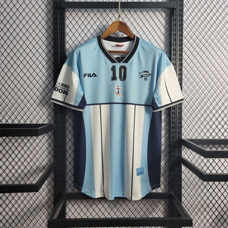Argentina 2001 Retro Short Sleeve Jersey #10 Maradona Personalized S-2XL