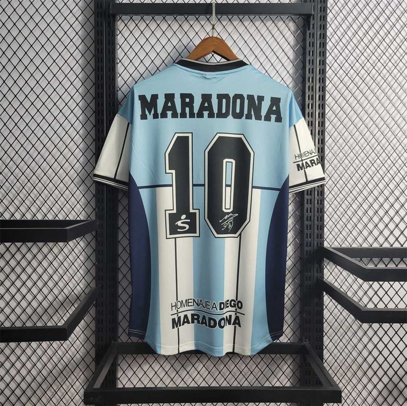 Argentina 2001 Retro Short Sleeve Jersey #10 Maradona Personalized S-2XL