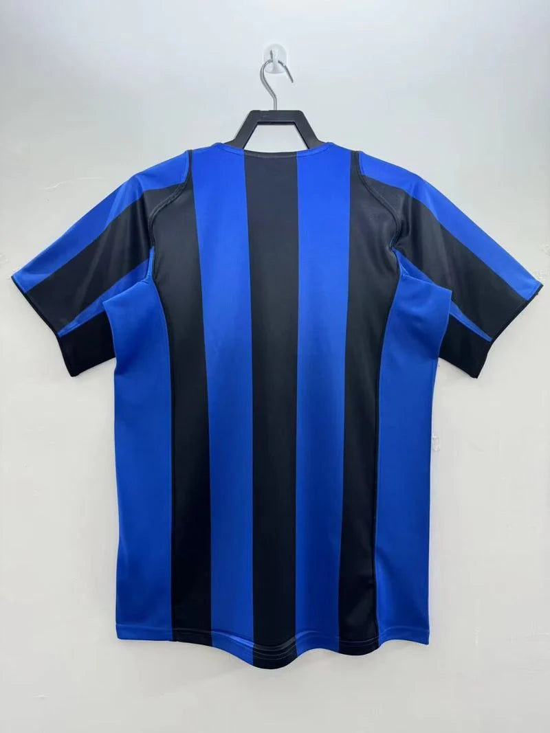 Inter Milan 2004-2005 Retro Home Short Sleeve Jersey Serie A UCL Patch Personalized Rare Adriano Figo