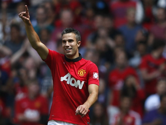 Manchester United 2013-2014 Retro Home Short Sleeve Jersey #20 Van Persie Personalized PL Rare