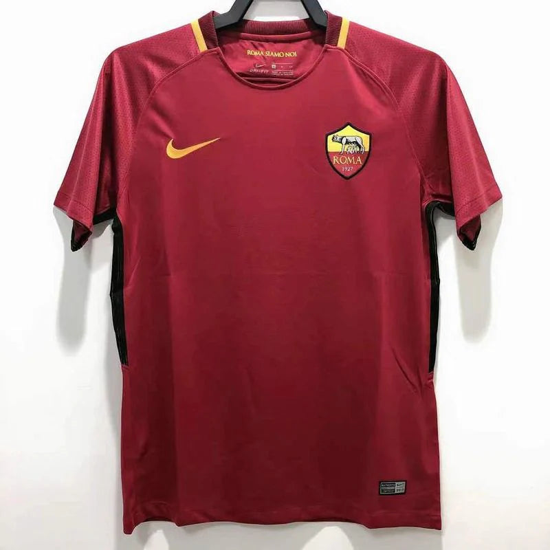 Retro AS Roma 2017-18 Home Jersey #9 Dzeko