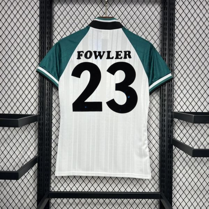 1993-1995 Liverpool Retro White Away Short Sleeve Jersey #23 Fowler Personalized