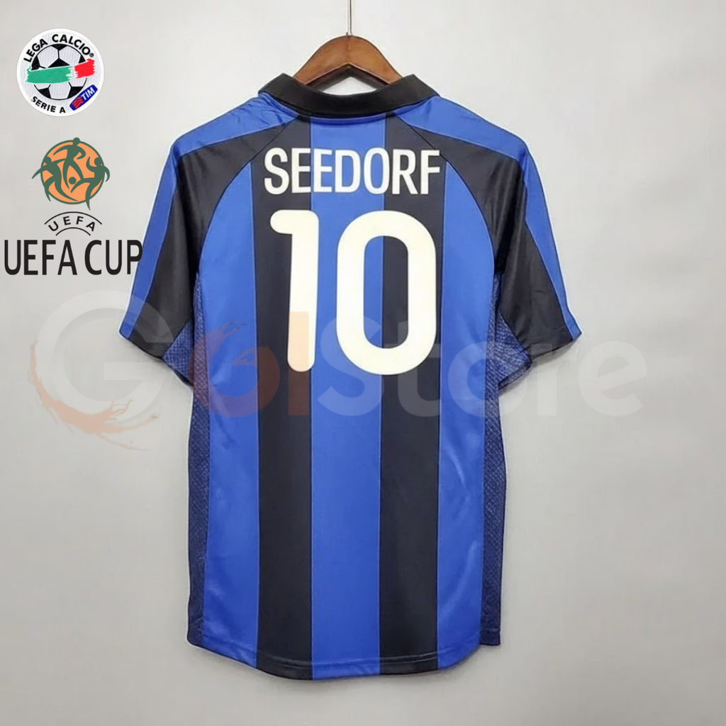 Inter Milan 2001-2002 Retro Home Short Sleeve Jersey #10 Seedorf Personalized Serie A UEFA Cup Patch Rare