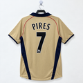 Arsenal FC 2001-2002 Retro Away Jersey | Robert Pires #7 Men's Soccer Shirt - Short Sleeve "Double Champions" Edition with Premier League Patches
