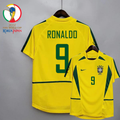 Brazil 2002 World Cup Retro Home Short Sleeve Jersey #9 Ronaldo WC Patch Personalized Rare
