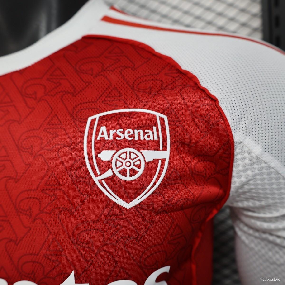 Arsenal 2025-26 Home Long Sleeve Jersey | Customizable | UCL & Premier League