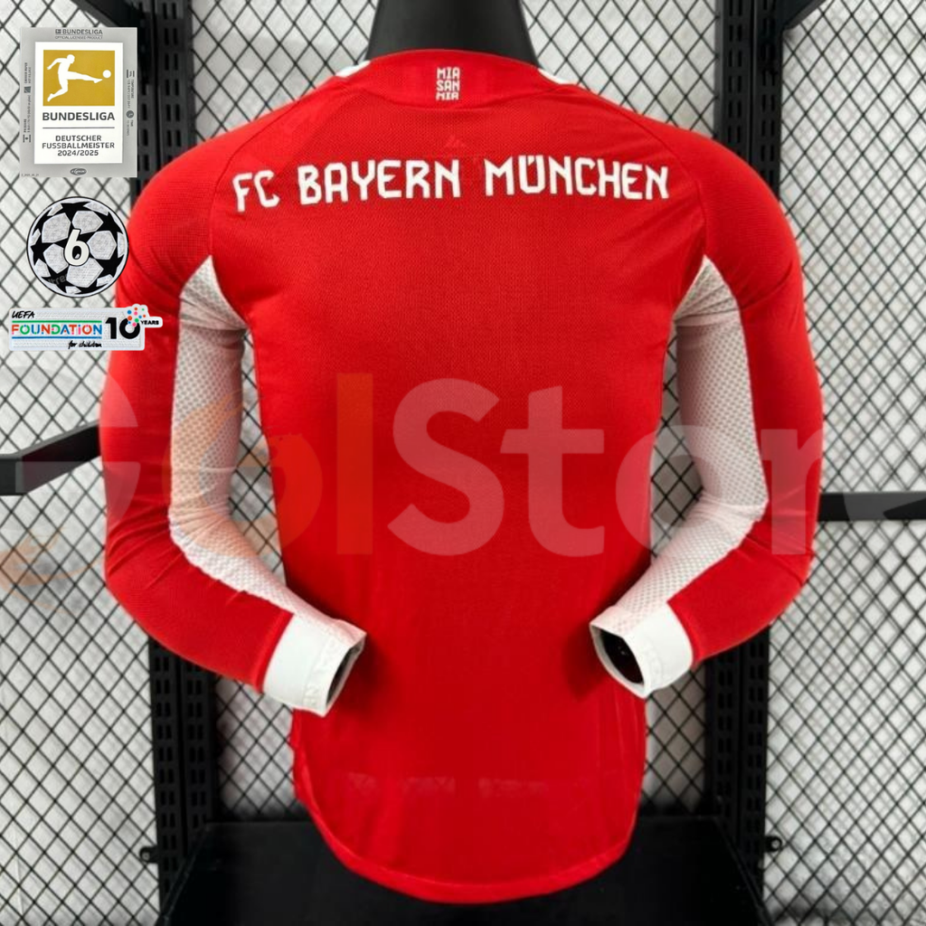 Bayern Munich 2025–2026 Home Long Sleeve Player Jersey