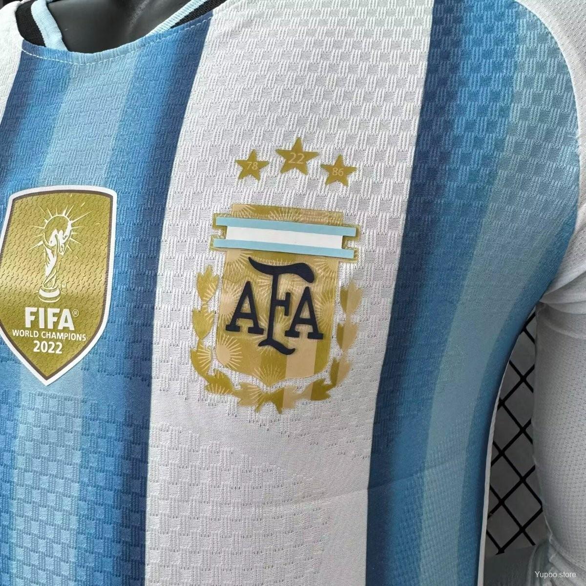 Argentina 25-26 Home Long Sleeve Pro Jersey