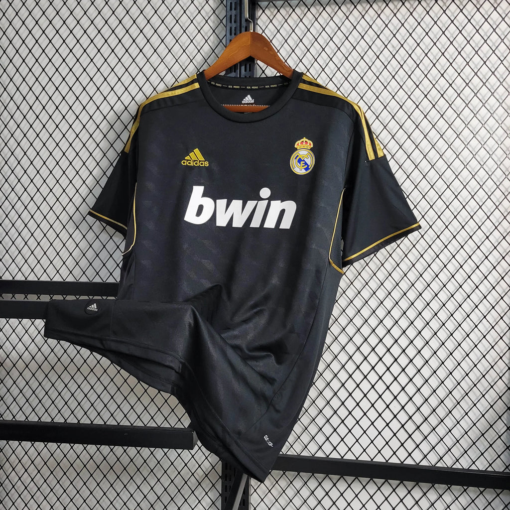 2011/12 Real Madrid Retro Away Black Jersey UCL & La Liga Patch Personalized