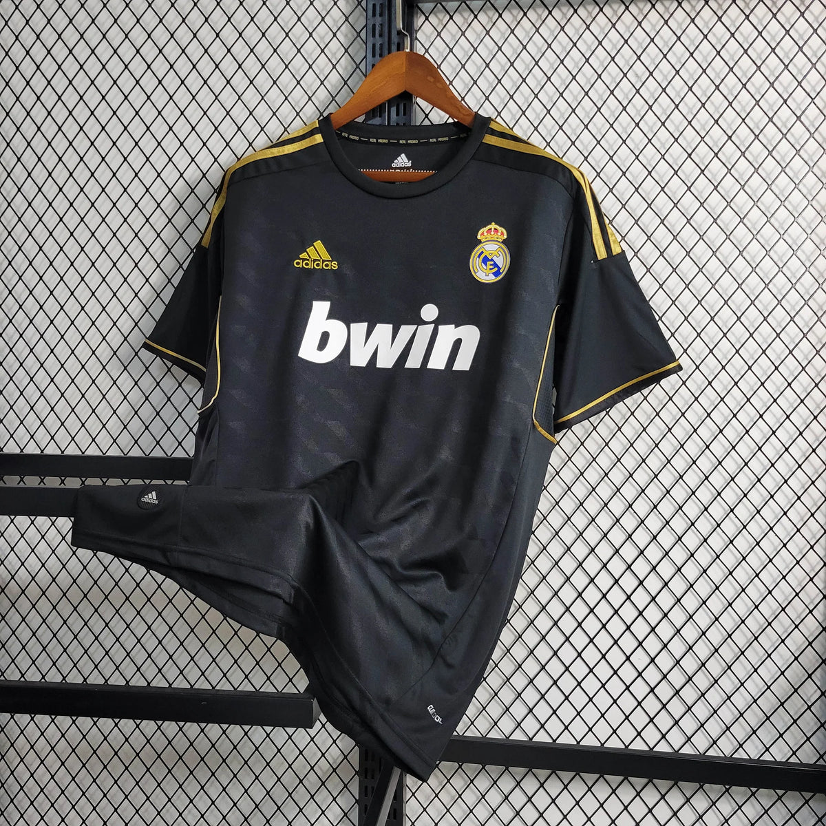 2011/12 Real Madrid Retro Away Black Jersey UCL & La Liga Patch Personalized