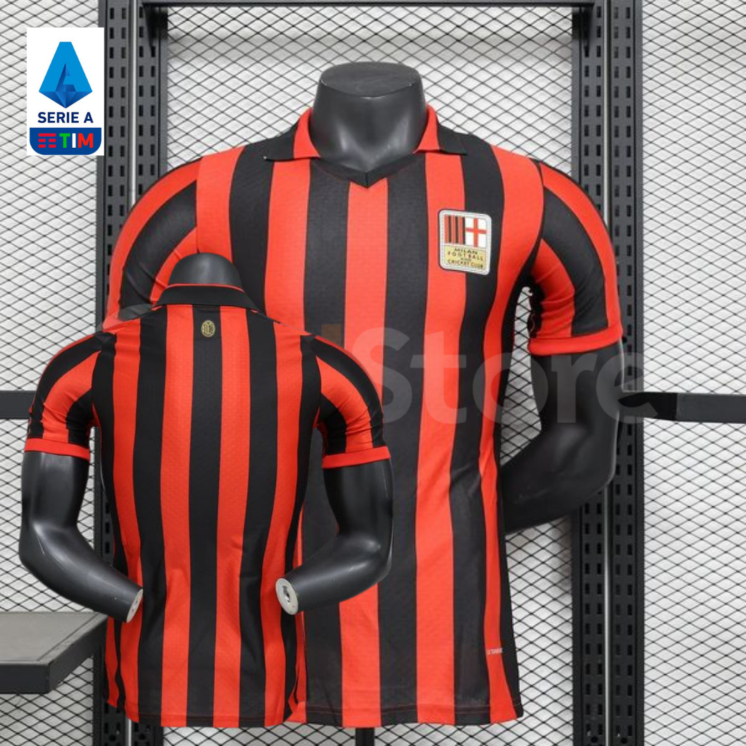 AC Milan 125th Anniversary Jersey Short Sleeve Serie A Patch