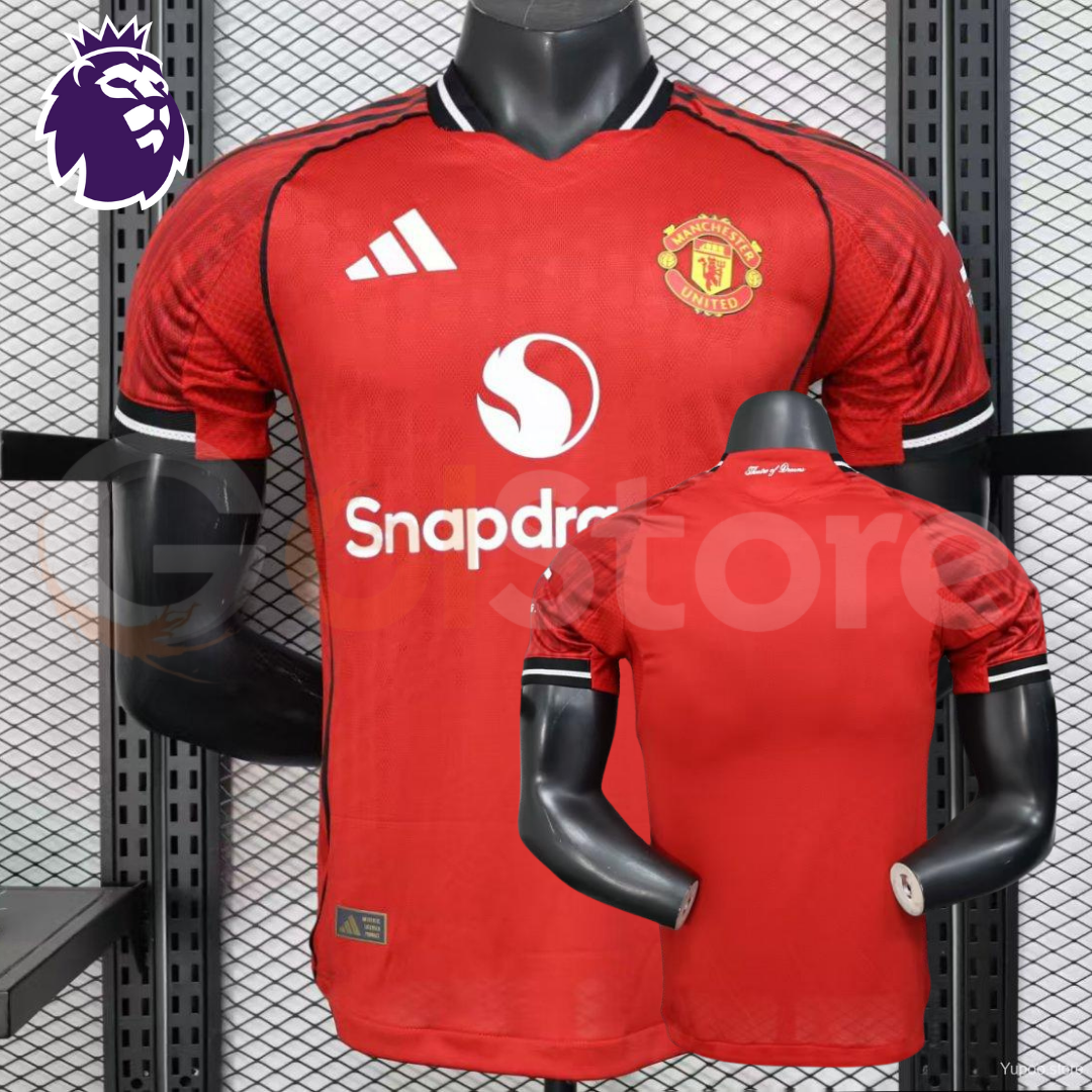 Manchester United 2025-2026 Home Short Sleeve Jersey Personalized PL Patch Collector