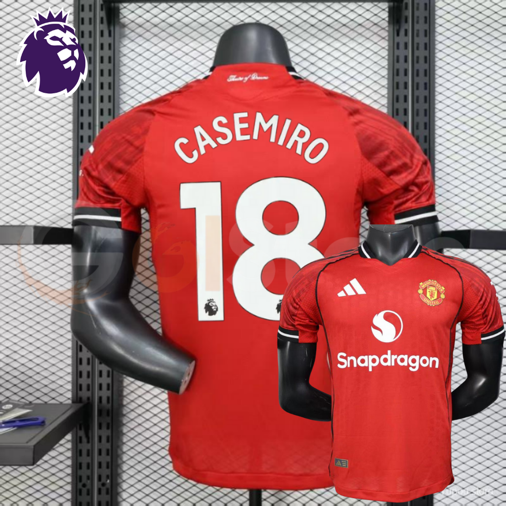 Manchester United 2025-2026 Home Short Sleeve Jersey #18 Casemiro Personalized PL Rare