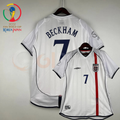 England 2002 World Cup Retro Home Short Sleeve Jersey #7 Beckham WC Patch Personalized Rare