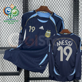 Argentina 2006 World Cup Home Retro Long Sleeve Jersey #19 Young Messi Personalized S-2XL
