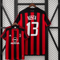 Retro AC Milan 2003-04 Home Jersey Short Sleeve #13 Nesta