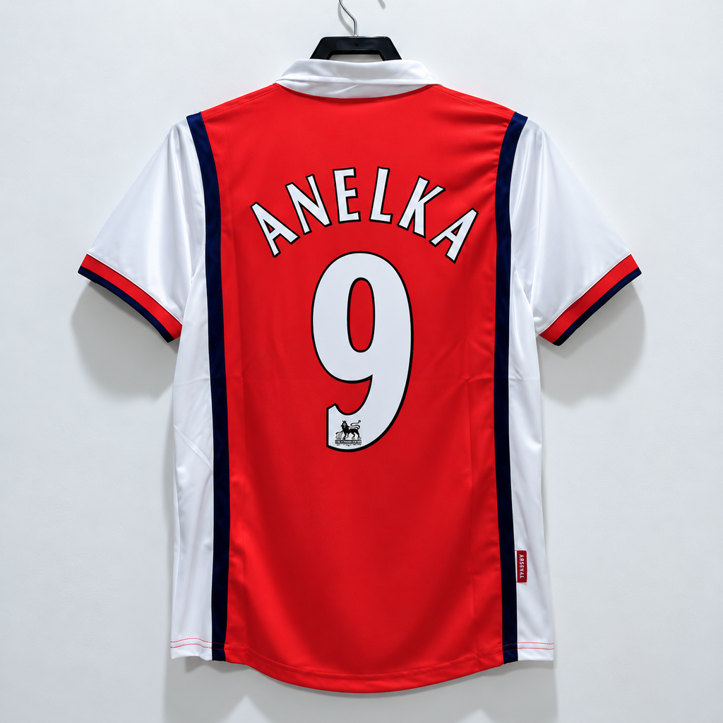 Arsenal FC 1997-1998 Retro Home Jersey | Nicolas Anelka #9 Men's Soccer Shirt - Short Sleeve Fan Edition with Premier League Patches