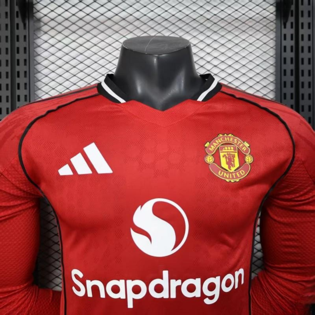 Manchester United 2025-2026 Home Long Sleeve Jersey #30 Sesko Personalized PL Rare
