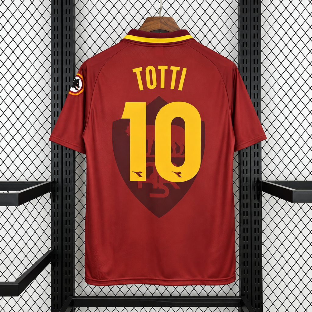 Retro AS Roma 1997-98 Home Jersey Short Sleeve #10 Totti