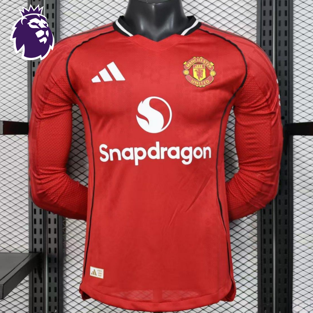 Manchester United 2025-2026 Home Long Sleeve Jersey #30 Sesko Personalized PL Rare