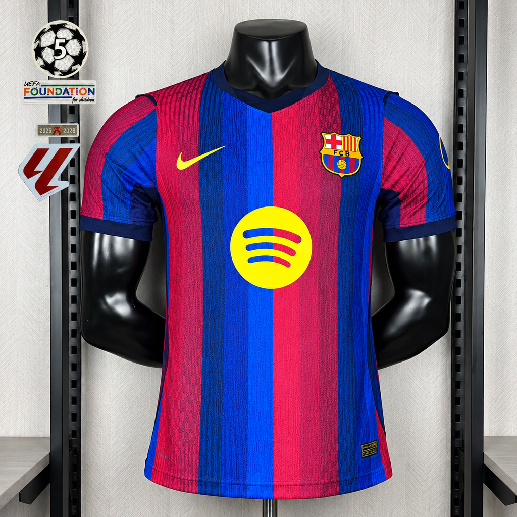FC Barcelona 2026-27 Home Player Version Jersey | Custom Name & Number | UCL or La Liga Patch | S–3XL