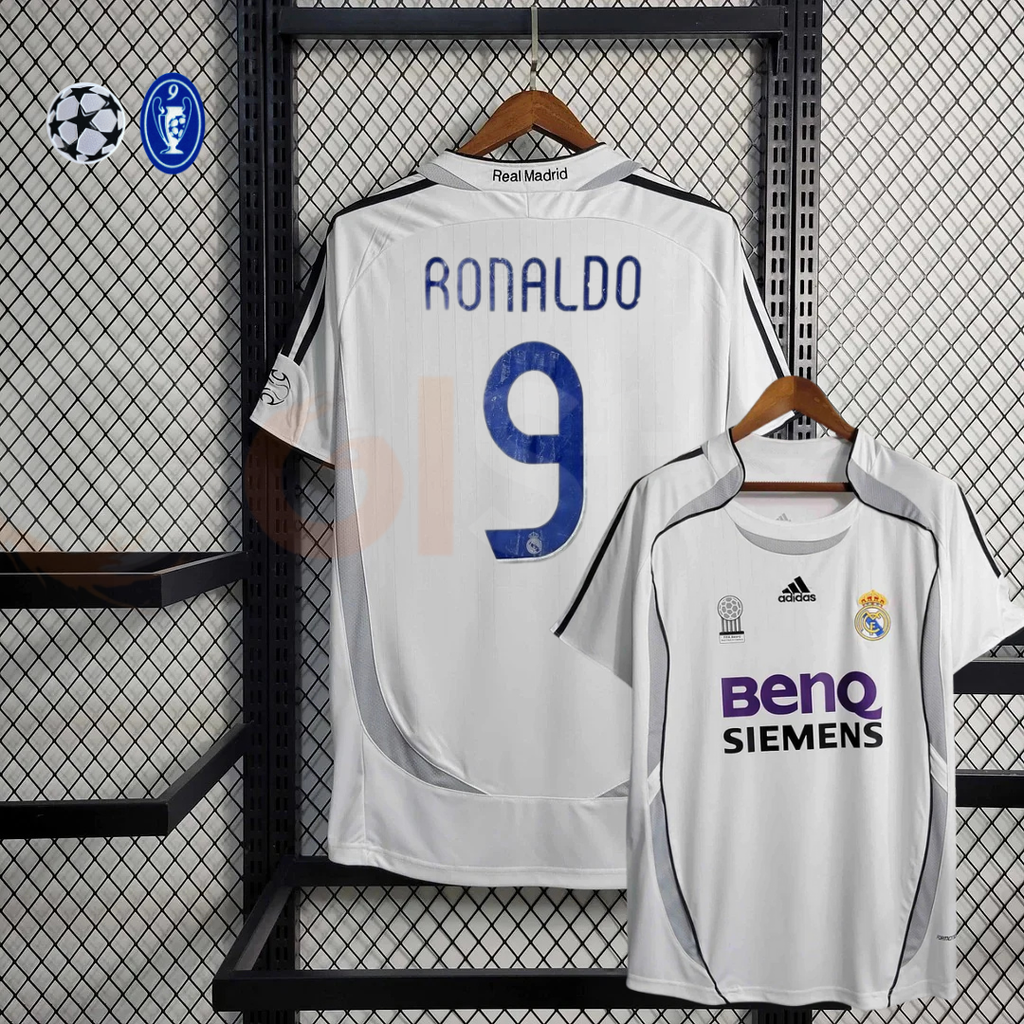 2006/07 Real Madrid Retro Home Jersey #9 Ronaldo UCL
