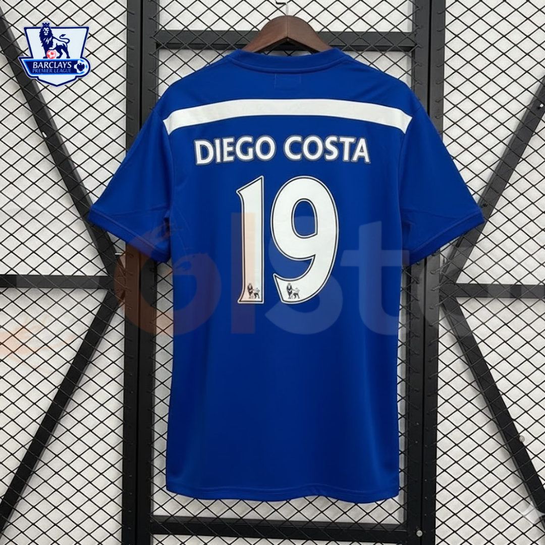 Chelsea FC 2014-2015 Retro Home Short Sleeve Jersey #19 Diego Costa Personalized PL Patch Rare