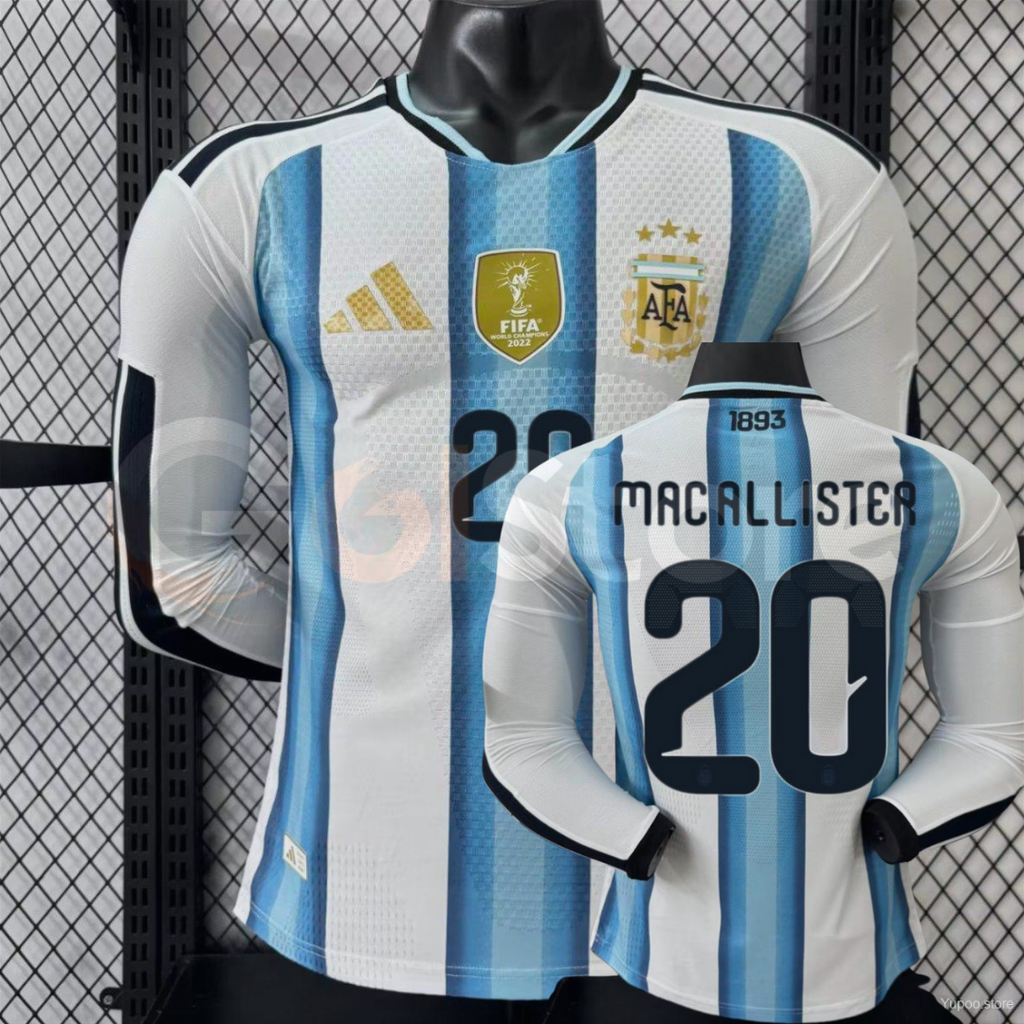 Argentina 25-26 Home Long Sleeve Mac Allister #20