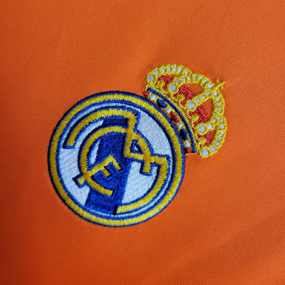 2013/14 Real Madrid Retro Away Orange Long Sleeve Jersey UCL Patch Personalized