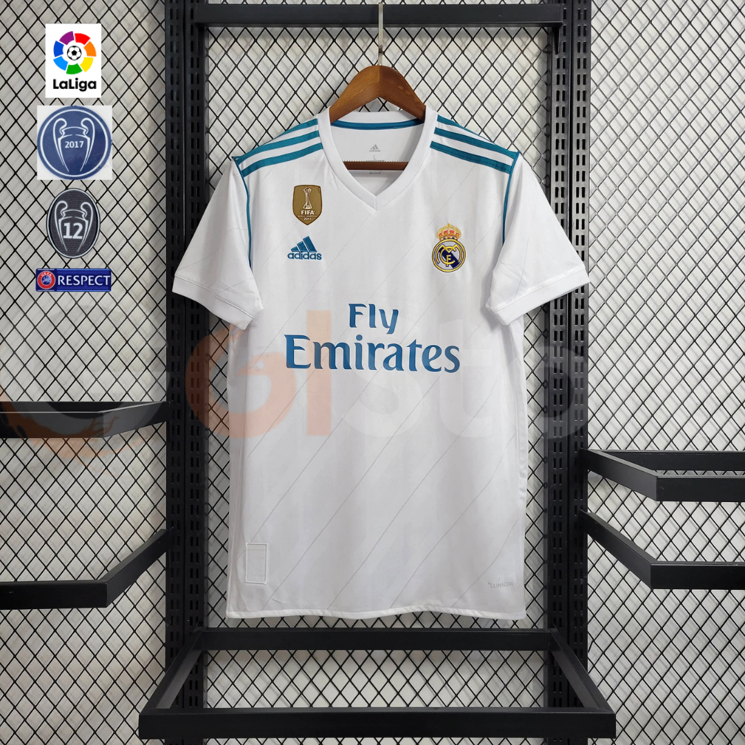 2017/18 Real Madrid Retro Home Jersey #9 Benzema UCL & LaLiga