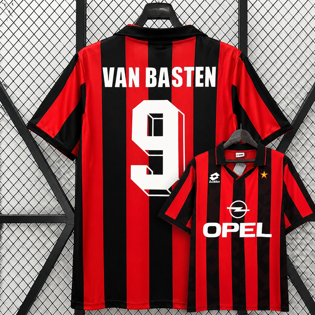 Retro AC Milan 1988-89 Home Jersey Short Sleeve #9 Van Basten
