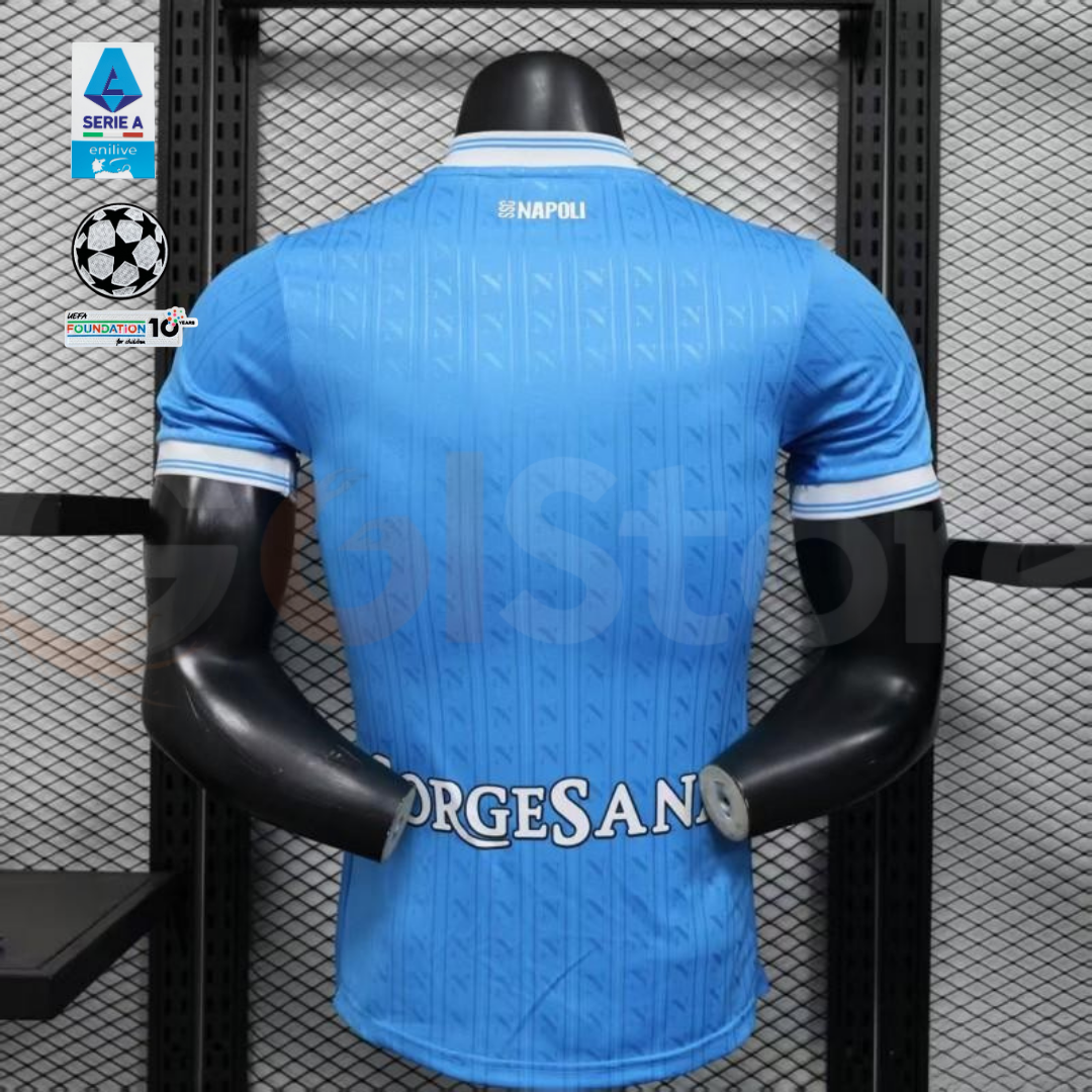 2025-2026 SSC Napoli Player Version Home Short Sleeve Jersey Personalized UCL Serie A Patch