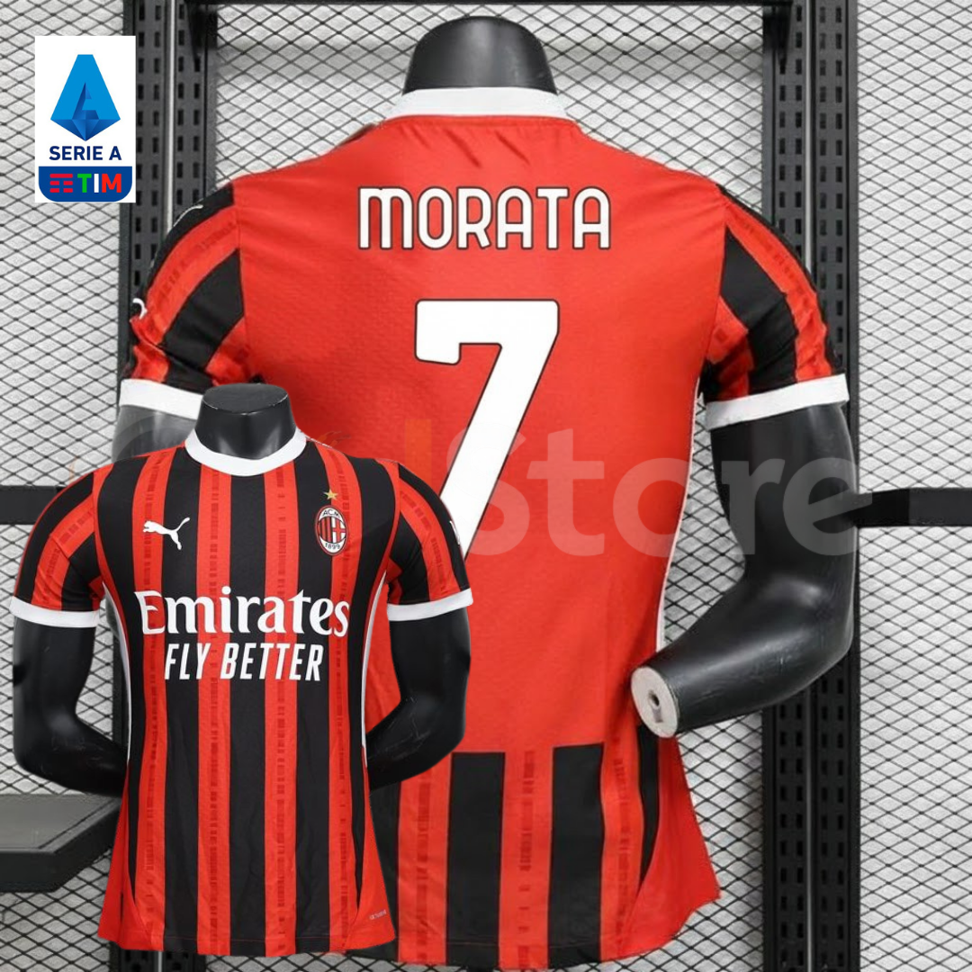 AC Milan 2024-25 Home Jersey Short Sleeve #7 Morata