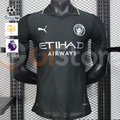 Man City 2025-26 Black Away Player Jersey