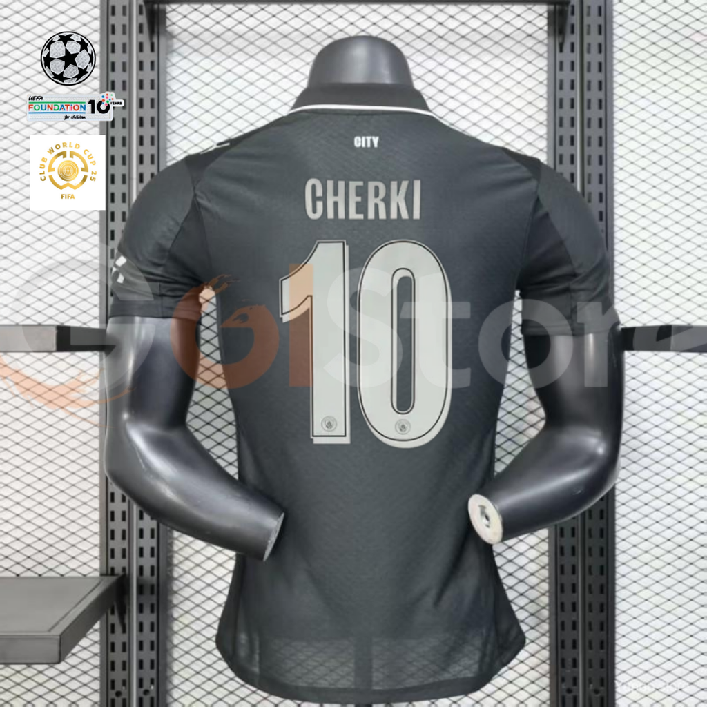 Man City 25-26 Black Away Player Jersey Cherki #10