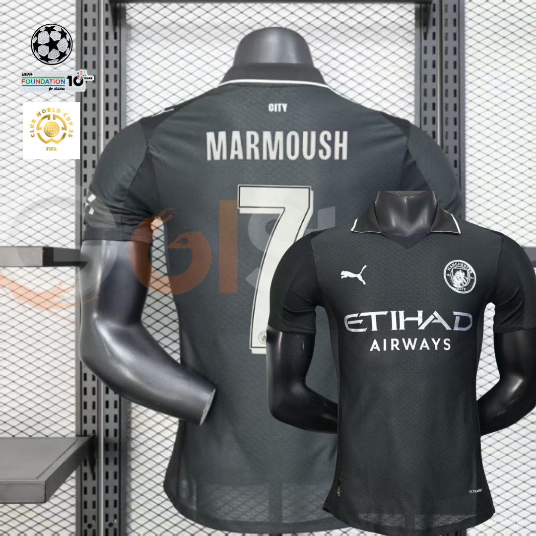 Man City 25-26 Black Away Player Jersey Marmoush #7