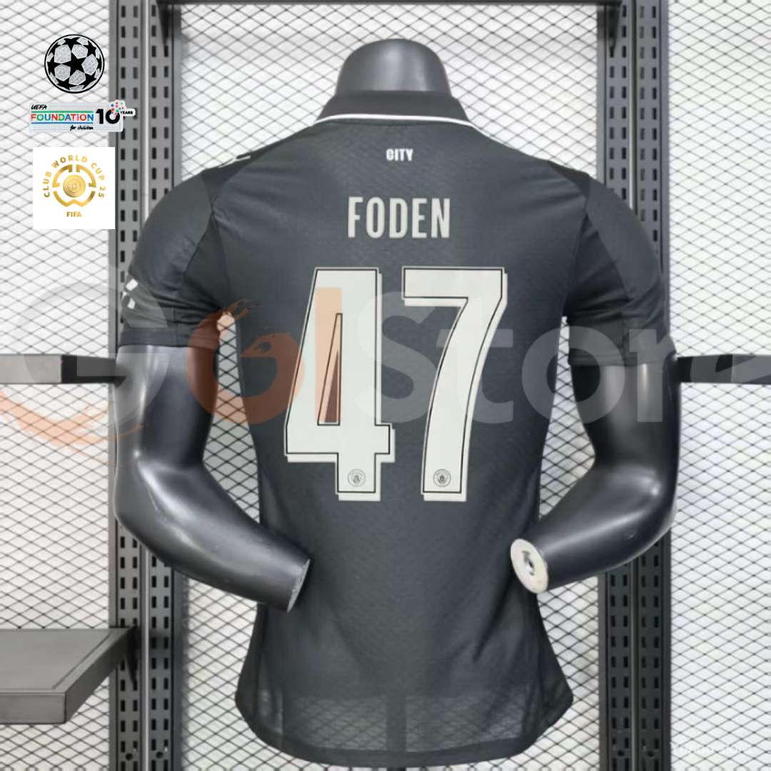 Man City 25-26 Black Away Player Jersey Foden #47