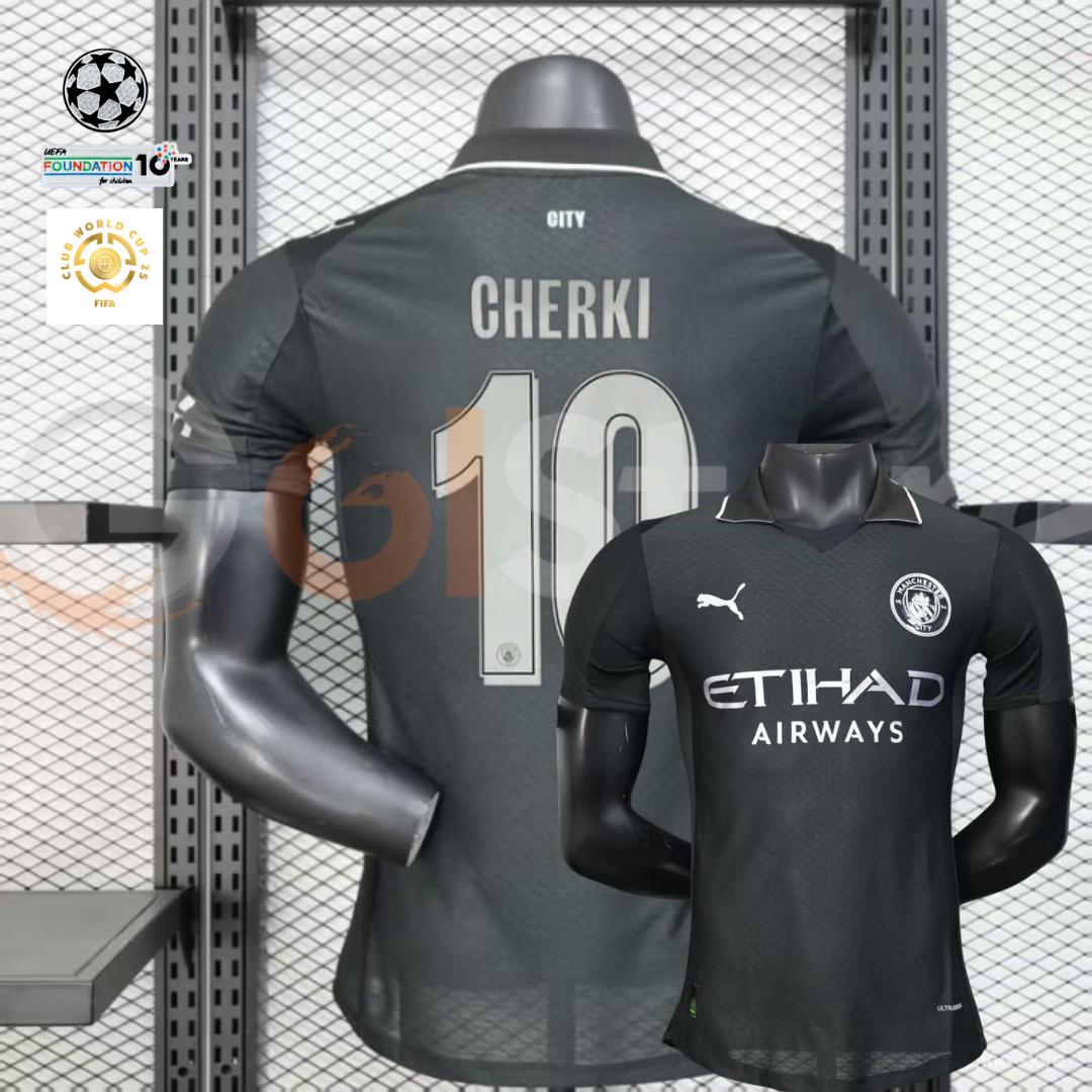 Man City 25-26 Black Away Player Jersey Cherki #10