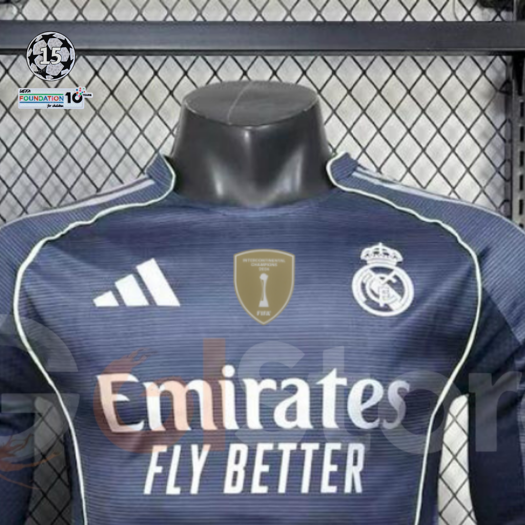 2025/26 Real Madrid Player Version Third Long Sleeve Jersey #10 Mbappe UCL Personalized