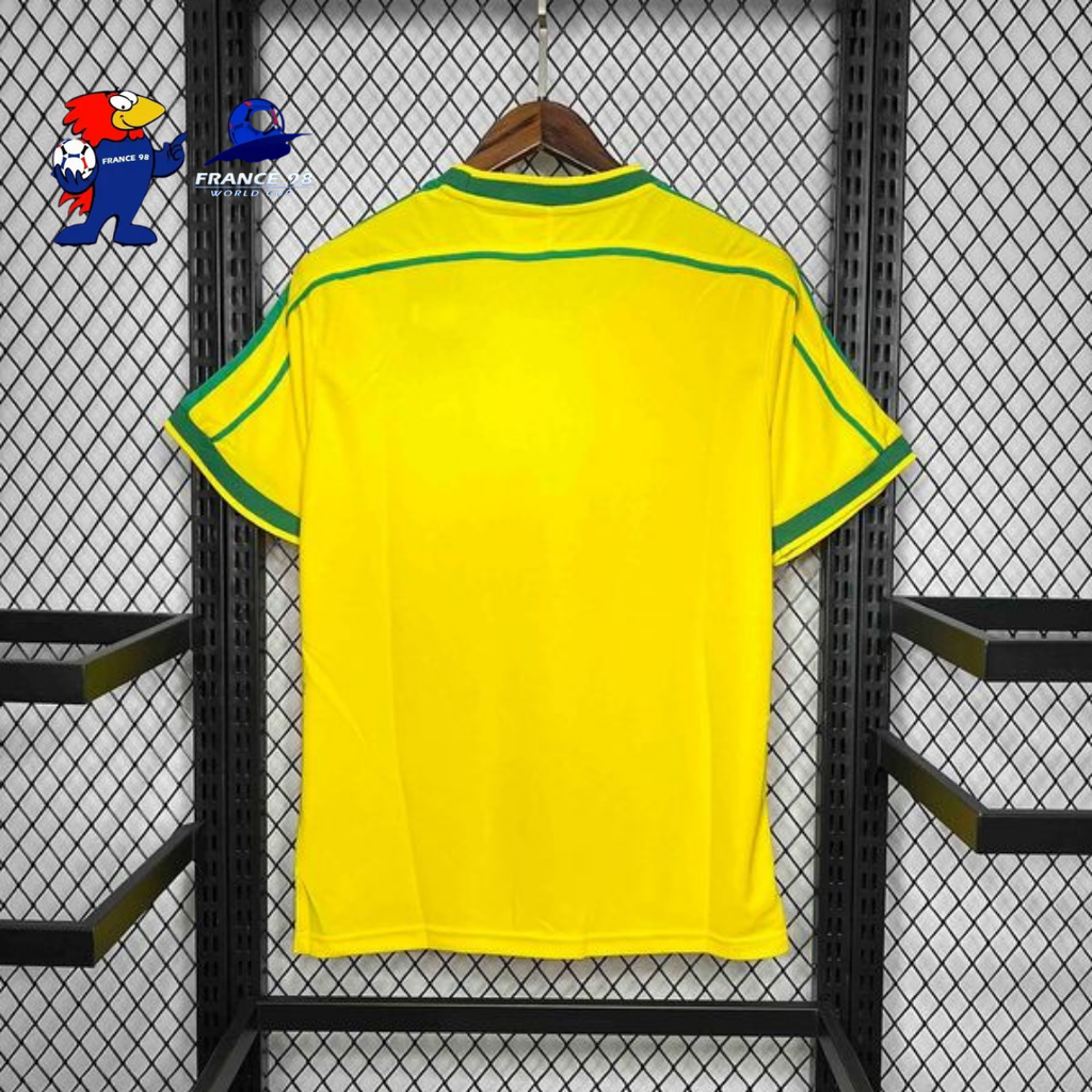 Brazil 1998 Retro Home Short Sleeve Jersey FIFA World Cup Patch Personalized Rare Ronaldo Rivaldo