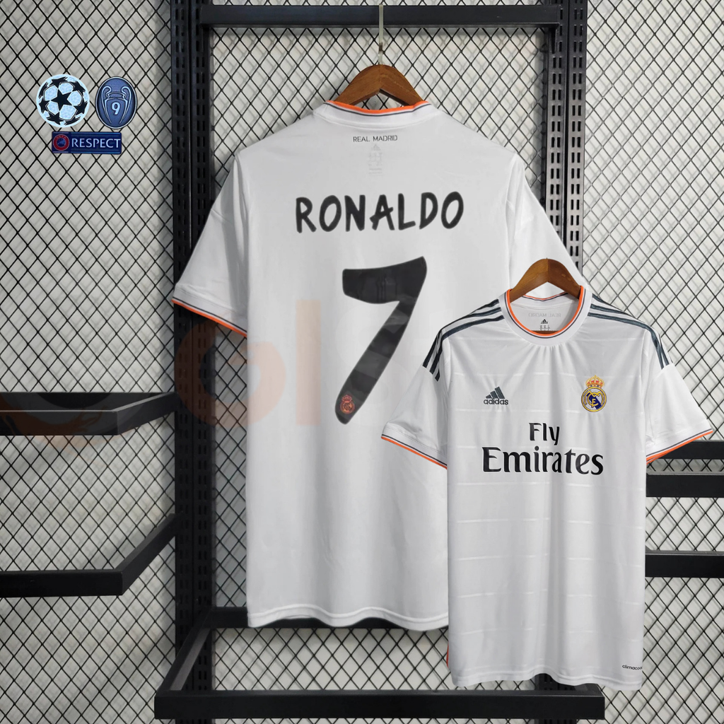 2013/14 Real Madrid Retro Home Jersey #7 Ronaldo UCL Personalized